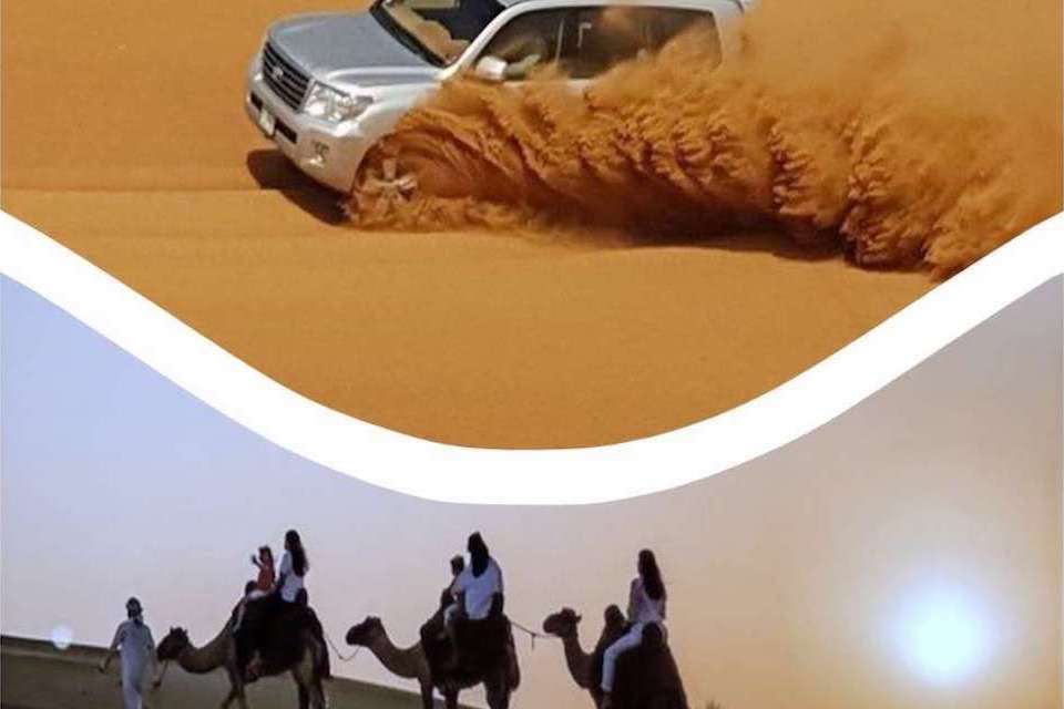 Qatar Desert Safari Dune Bashing Camel Ride and Sandboarding